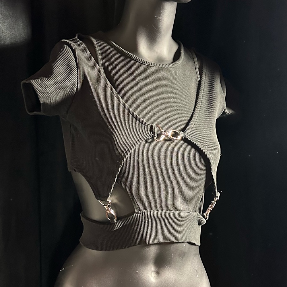 The Ragged Priest Black Crop Top